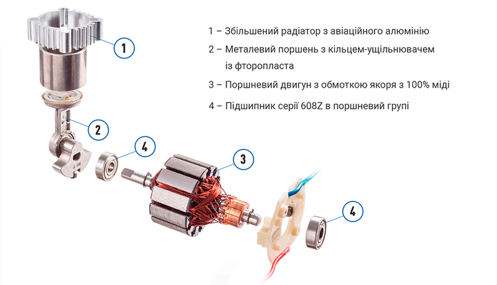 Автомобільний компресор повітрянний Vitol К-52 з автостопом 40 л/хв 10атм - Фото 6 Автомобільний компресор повітрянний Vitol К-52 з автостопом 40 л/хв 10атм - зображення 6
