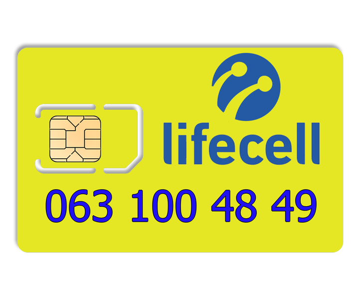 Красивий номер lifecell 063 100 48 49 - Фото 1 Красивий номер lifecell 063 100 48 49 - зображення 1