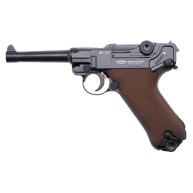 Пневматический пистолет Gletcher P-08 Blowback Luger Parabellum Люгер Парабеллум блоубэк 100 м/с - изображение 1