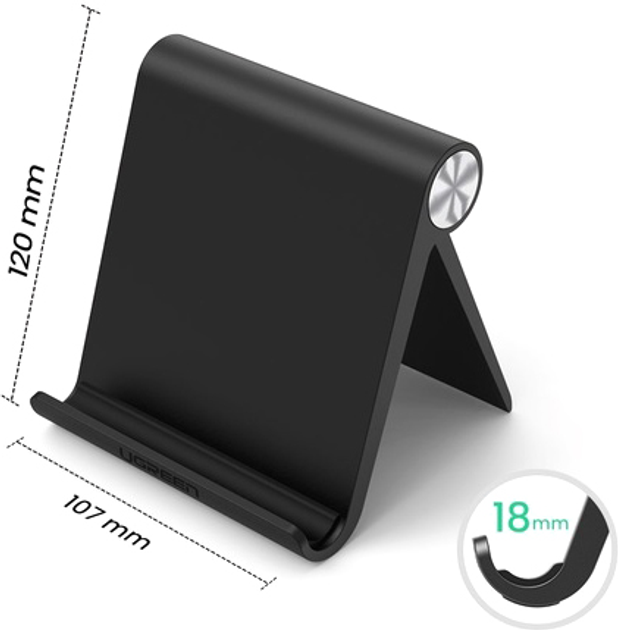 Тримач для телефону/планшета Ugreen LP115 Multi-Angle Adjustable Stand for iPad Black (UGR-50748) - зображення 5