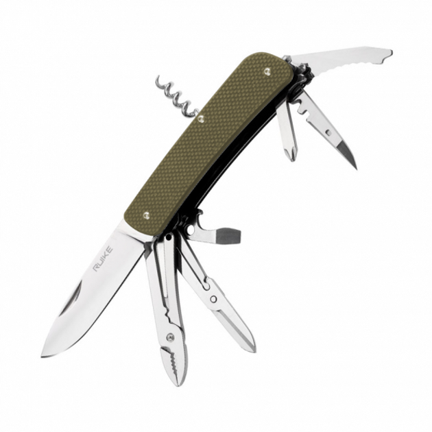 Многофункциональный перочинный нож с дополнительными инструментами Ruike L41-G для туризма - изображение 1