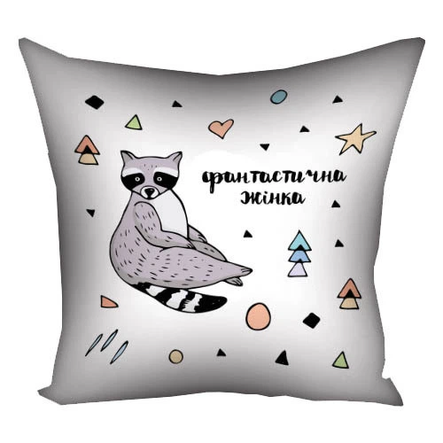 Подушка з принтом габардинова Фантастична жінка 40x40 см - Фото 1 Подушка з принтом габардинова Фантастична жінка 40x40 см - зображення 1