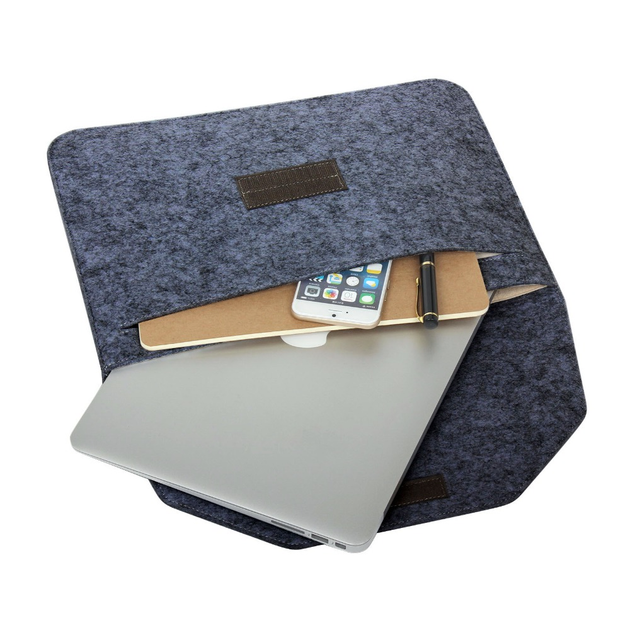 Чохол-конверт з войлоку Fruct Felt NW13 для MacBook Air 13.6 M2/Air 13 (2018-2021)/Pro 13 (2016-2022) Темно-Сірий - зображення 6
