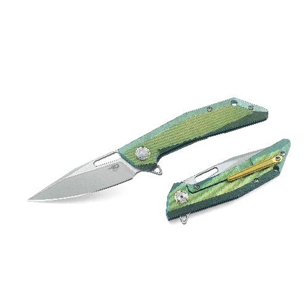Нiж складний Bestech Knife SHRAPNEL Green and Gold BT1802B - изображение 1