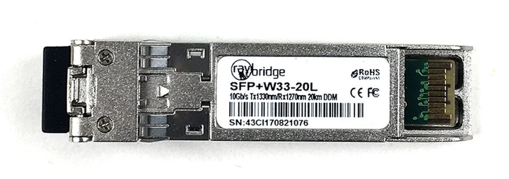 Оптичний модуль RayBridge SFP+ 10G BIDI 20KM DDM TX1330/RX1270 (SFP+W33-20L) - Фото 3 Оптичний модуль RayBridge SFP+ 10G BIDI 20KM DDM TX1330/RX1270 (SFP+W33-20L) - изображение 3