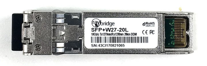 Оптичний модуль RayBridge SFP+ 10G BIDI 20KM DDM TX1270/RX1330 (SFP+W27-20L) - Фото 3 Оптичний модуль RayBridge SFP+ 10G BIDI 20KM DDM TX1270/RX1330 (SFP+W27-20L) - изображение 3