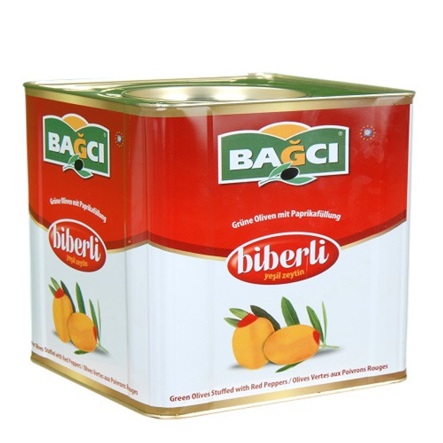 Оливки BAGCI biberli зелені з перцем 10 кг (ol18) - зображення 1