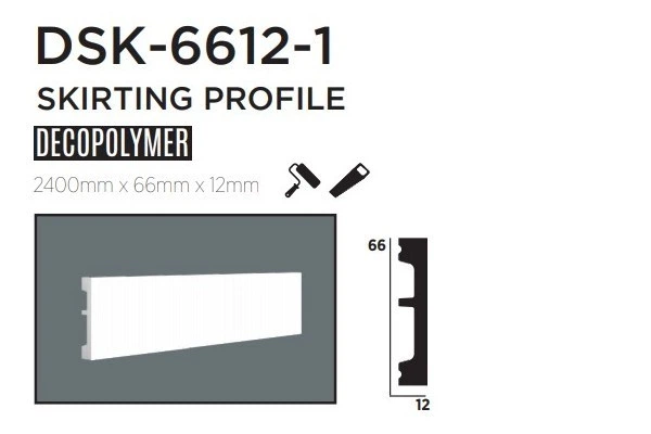 Плинтус с гладким профилем DECOLUX DSK6612 - изображение 3