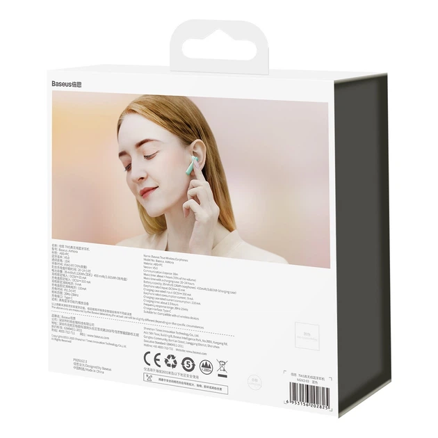Беспроводные Bluetooth наушники Baseus Encok AirNora TWS W2 Салатовый - Фото 9 Беспроводные Bluetooth наушники Baseus Encok AirNora TWS W2 Салатовый - изображение 9