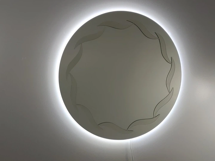 Зеркало круглое (75x75) с подсветкой и декором LED ML - 07SUN - изображение 3