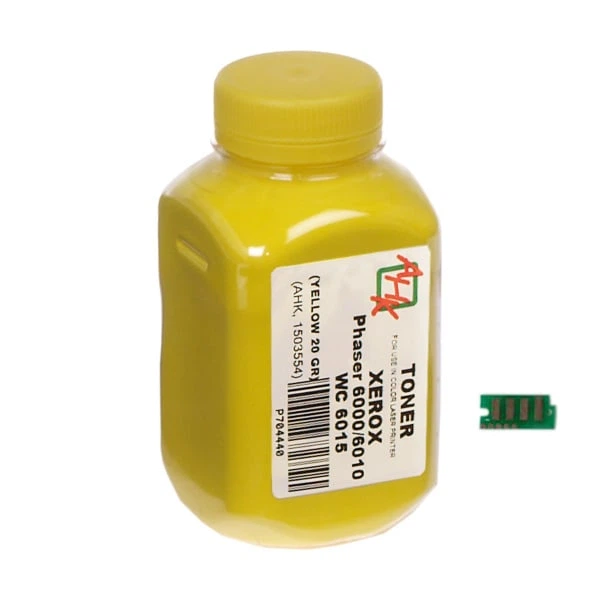Тонер и Чип для Xerox Phaser 6010N АНК Yellow 20г 1500254 - Фото 1 Тонер и Чип для Xerox Phaser 6010N АНК Yellow 20г 1500254 - изображение 1