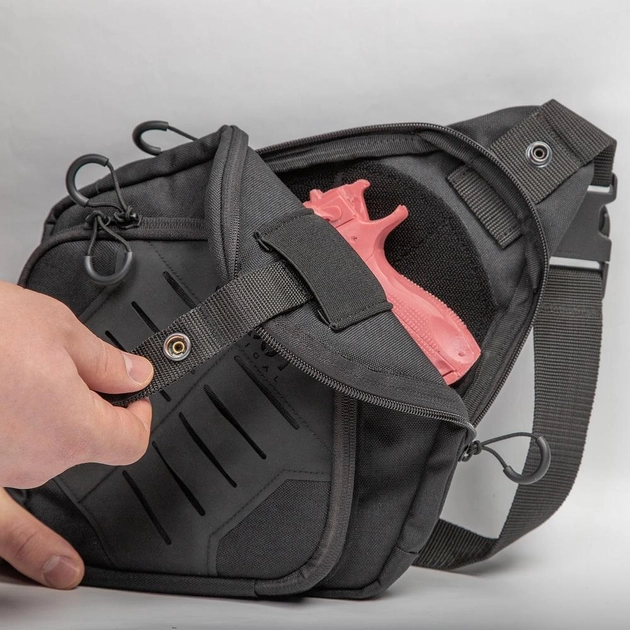 Тактична сумка-кобура для прихованого носіння Scout Tactical EDC crossbody ambidexter bag black - зображення 2