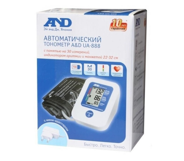 Тонометр автоматический с адаптером AND UA-888 EAC (АНД, Япония) - зображення 2