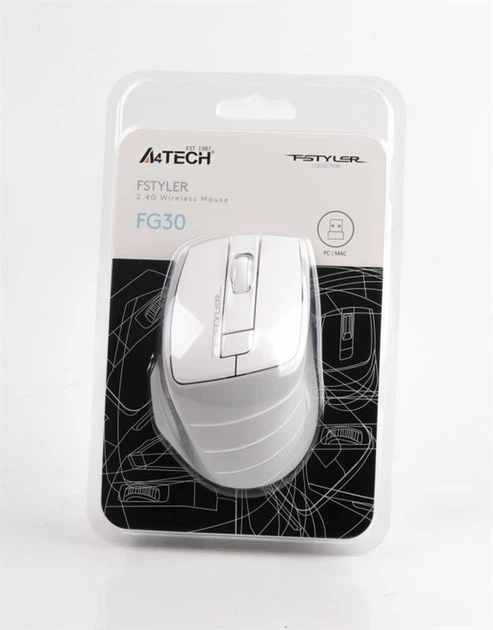Мышь беспроводная A4Tech FG30 Grey/White USB - изображение 5