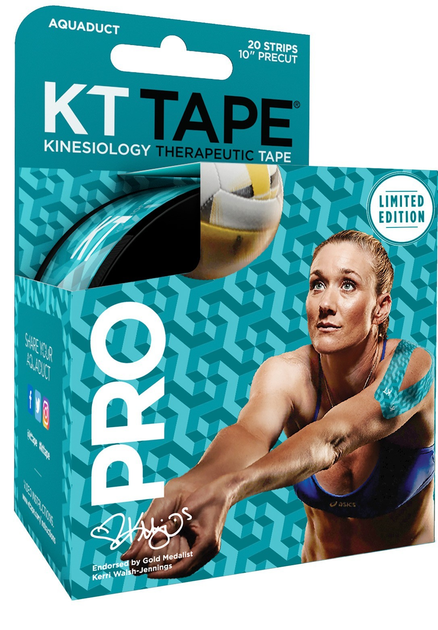 Кинезио тейп KT TAPE PRO LIMITED EDITION SYNTHETIC PRECUT 5смх5м бірюзовий - зображення 2