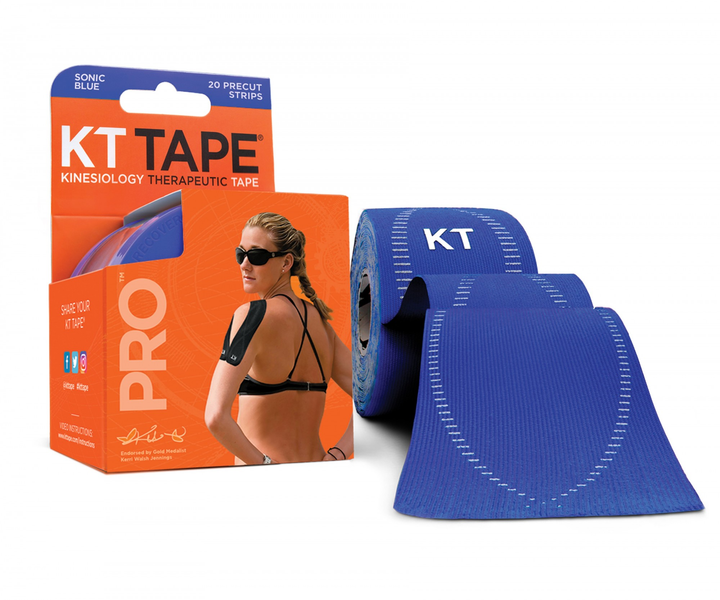 Кінезіо тейп KT TAPE PRO SYNTHETIC PRECUT 5смх5м синій - зображення 1