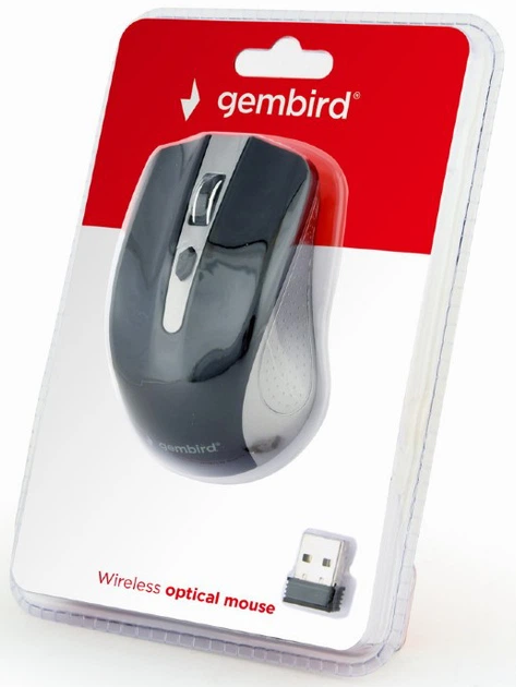 Миша Gembird MUSW-4B-04-GB Wireless Black + Grey - зображення 3