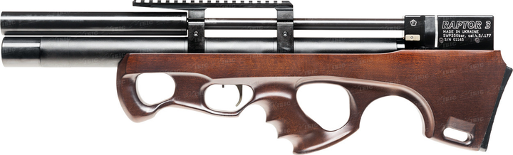 Гвинтівка пневматична Raptor 3 Compact Plus PCP кал 4,5 мм Коричнева чохол в комплекті - зображення 1