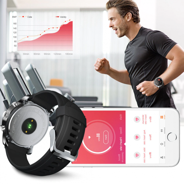 Умные часы Max Robotics Hybrid Sporttech ZX-01 Гибрид Smart Watch механика и электронника Silver - Фото 3 Умные часы Max Robotics Hybrid Sporttech ZX-01 Гибрид Smart Watch механика и электронника Silver - изображение 3