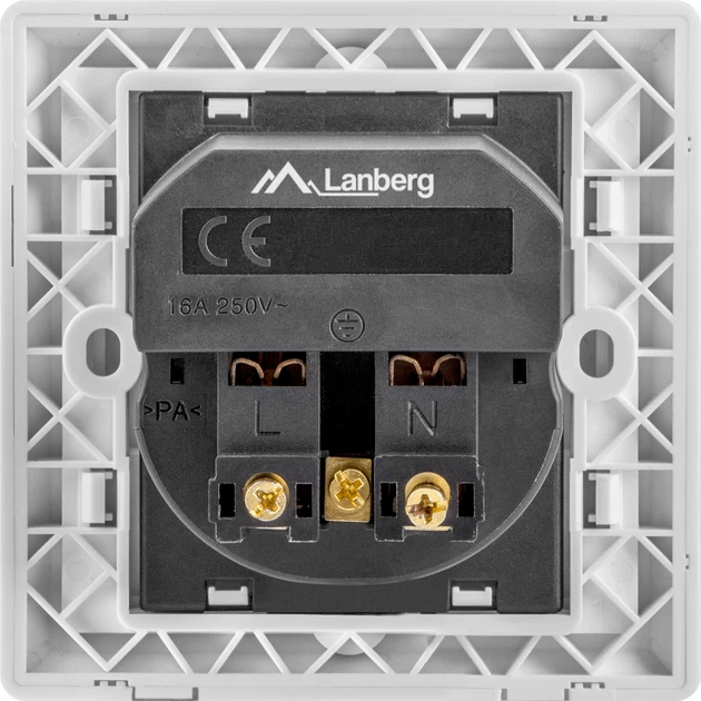 Розетка Lanberg Schuko Socket 2 USB Port 2.1A Біла (AC-WS01-USB2-F) - зображення 4
