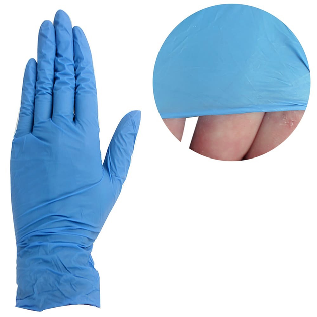 Перчатки нитриловые без талька (набор перчаток), голубой, размер М, 66 шт (0096274) - изображение 1