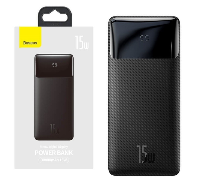 Павербанк Baseus Bipow Display 30000mAh 15W для iPhone/Samsung/Xiaomi ...