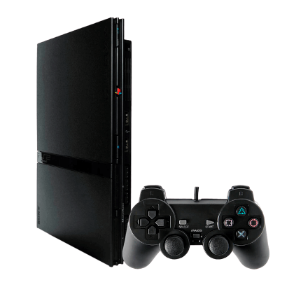 Консоль Sony PlayStation 2 Slim SCPH-7xxx Chip Black Б/У – фото