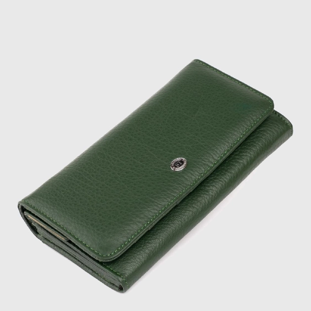 Акция на Шкіряний гаманець жіночий ST Leather Accessories 19286 Зелений от Rozetka