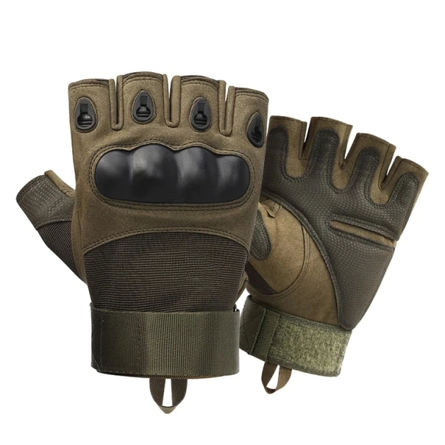Тактичні рукавички без пальців Зелений Розмір L (17092142125) - зображення 1