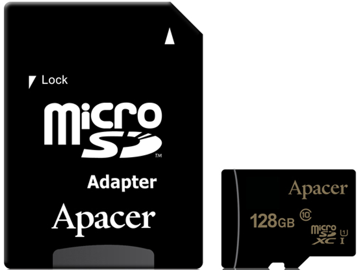 Карта памяти Apacer microSDXC 128GB UHS-I U1 + SD adapter (AP128GMCSX10U5-R) - изображение 1