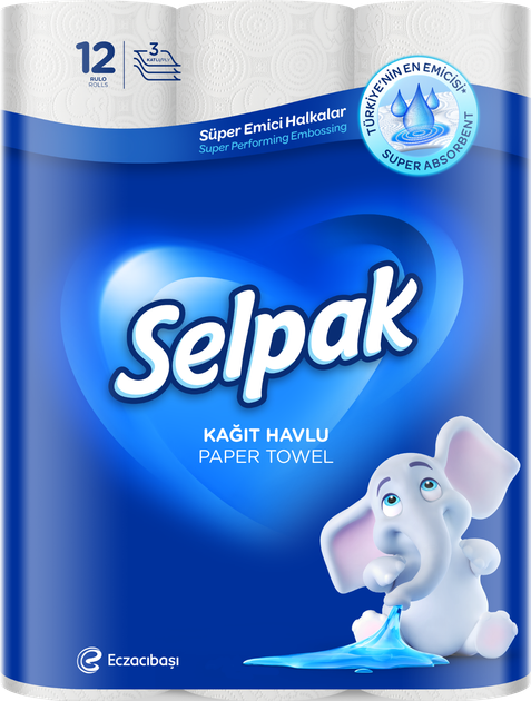 Полотенца бумажные Selpak целлюлозные на гильзе 12 рулонов (sp.25001) - Фото 1 Полотенца бумажные Selpak целлюлозные на гильзе 12 рулонов (sp.25001) - изображение 1