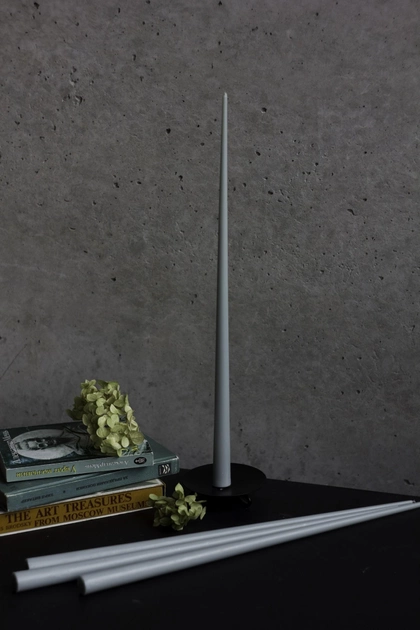 Свеча столовая высокая BBcandles 45 см 4шт дымчато-мятный "Surf wind" - изображение 1