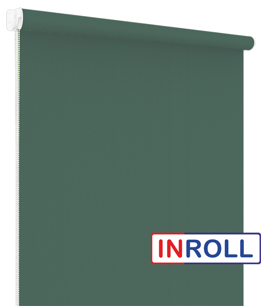 Ролета тканевая INROLL Есо-Mini 107,5х185 см Camila Темно-зеленый A625 - Фото 3 Ролета тканевая INROLL Есо-Mini 107,5х185 см Camila Темно-зеленый A625 - изображение 3