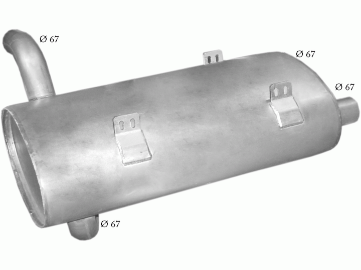 Глушник Мерседес 303 (Mercedes 303) 1.40022 (69.67) Polmostrow алюминизированный - зображення 1