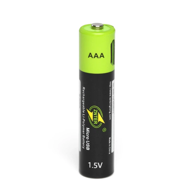 Батарейка акумулятор ZNTER ААА 1,5 V 600 mAh micro USB – фото
