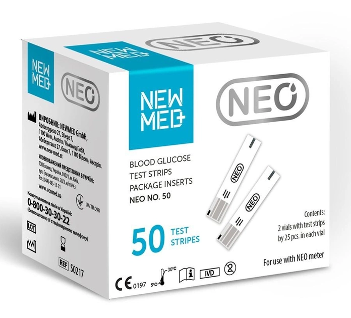Тест смужки NewMed Neo 2 уп. 100 штук (НьюМед НЕО) - зображення 2