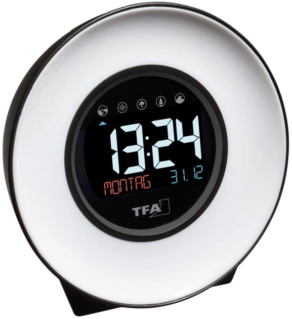 Акція на Настільний годинник-світильник з будильником TFA 60202302 Mood Light від Rozetka