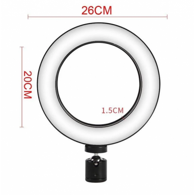 Профессиональная кольцевая LED лампа GTM 26 см с держателем для телефона селфи кольцо для блогеров (50041IM) - изображение 2