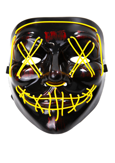 Неоновая маска Purge Mask Судная ночь, светящаяся желтая – фото, отзывы ...