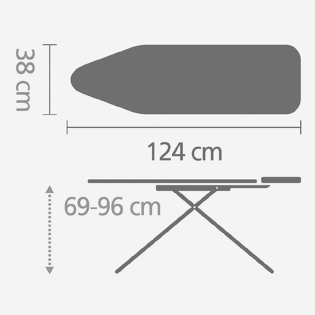 Прасувальна дошка Brabantia Синій денім 124х38см 134265 - Фото 2 Прасувальна дошка Brabantia Синій денім 124х38см 134265 - зображення 2