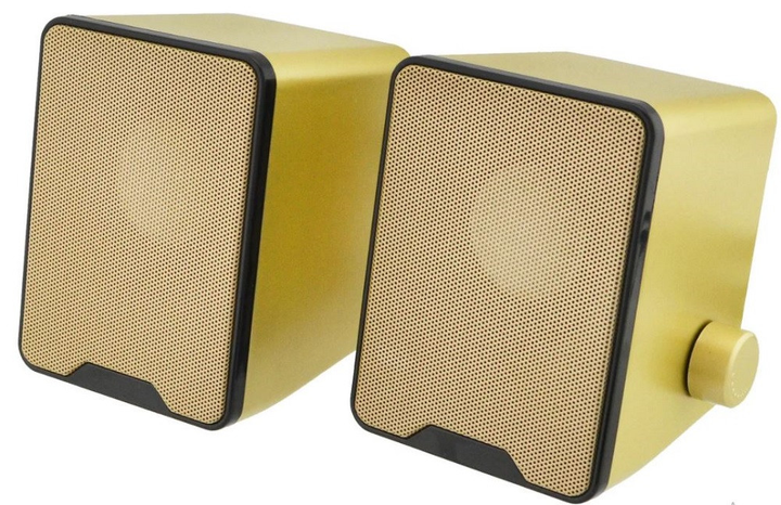 Колонки комп'ютерні USB FT-280 6 Вт золотисті - зображення 1