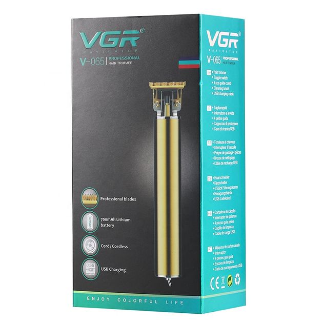 Машинка для стрижки волос беспроводная VGR V-065 Золотая - изображение 7
