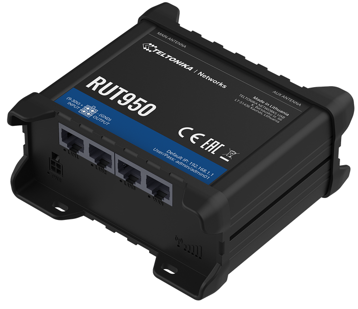 Маршрутизатор Teltonika RUT950 2G/3G/4G Router Dual-SIM - Фото 3 Маршрутизатор Teltonika RUT950 2G/3G/4G Router Dual-SIM - зображення 3