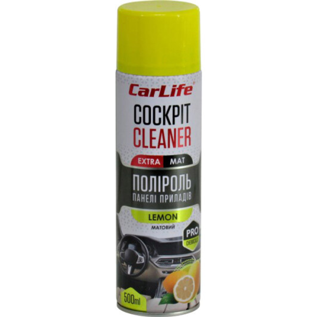 Очищувач-поліроль пластика Carlife COCKPIT CLEANER EXTRA MAT LEMON