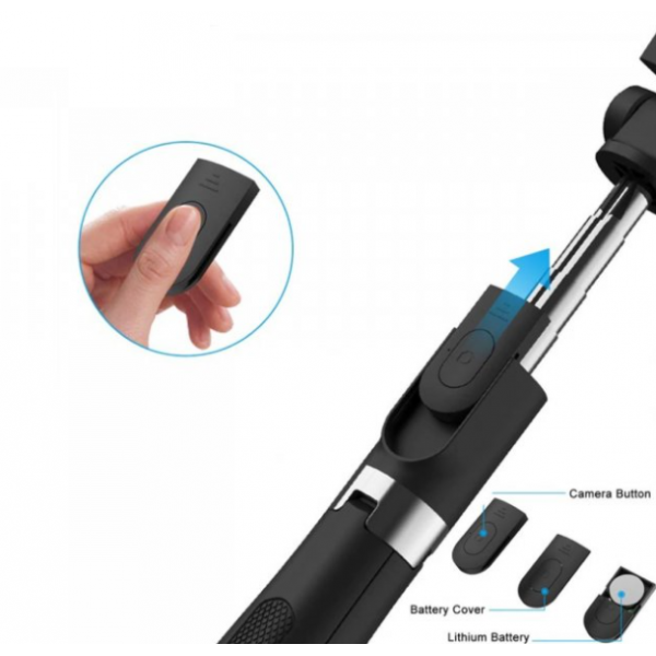 Селфи палиця штатив тринога для телефону Bluetooth з пультом Selfie Stick L01 Чорний - зображення 10
