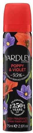 Акция на Парфумований дезодорант для жінок Yardley Poppy & Violet Deodorising Body Spray 75 мл от Rozetka