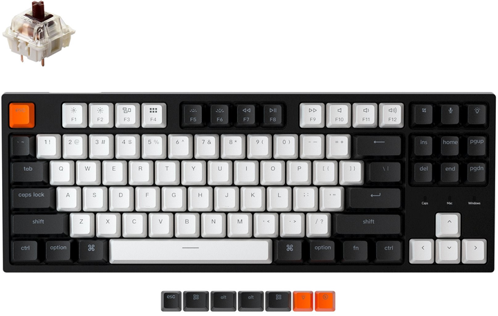 Клавиатура проводная Keychron C1 Wired Gateron Brown White LED USB ...