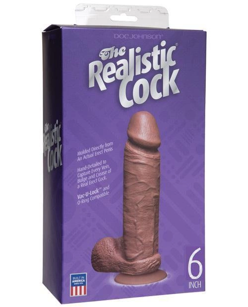 Фаллоимитатор Doc Johnson Realistic Cock 6 цвет коричневый (03815014000000000) - изображение 1