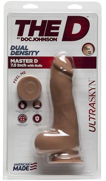 Двухслойный фаллоимитатор Doc Johnson The D Master D 7.5 with Balls цвет телесный-карамель (21896852000000000) - изображение 2