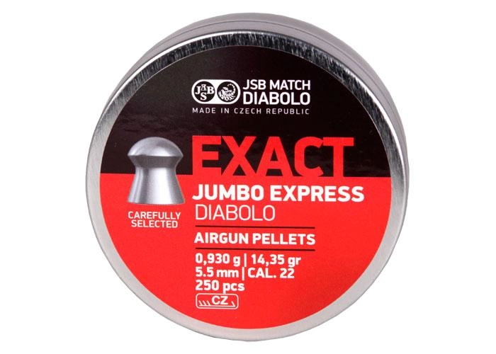 Пули пневм JSB Diabolo Exact Jumbo Express 5,52 мм 0,930 гр. (250 шт/уп) - изображение 1